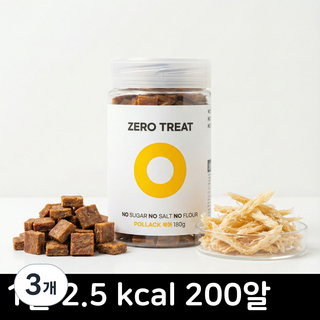 제로트릿 강아지 저칼로리 다이어트 간식, 북태평양 북어, 180g, 3개