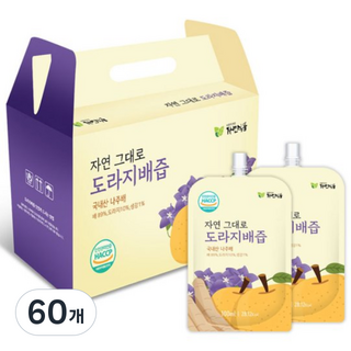 자연그대로 도라지배즙 스파우트, 100ml, 60개
