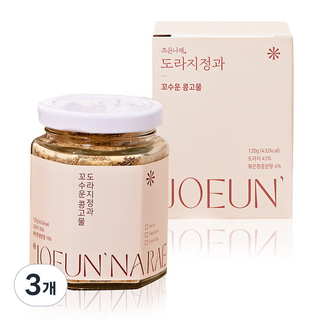 조은나래 콩고물 도라지정과 건강간식 병, 3개, 120g