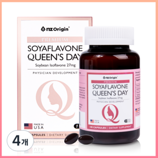 갱년기 여성을 위한 식물성 에스트로겐 대두이소플라본 퀸즈데이 호르몬밸런스 프리미엄 180캡슐 6개월분 Non-GMO 파이토젠 달맞이꽃종자유 뼈건강, 180정, 4개