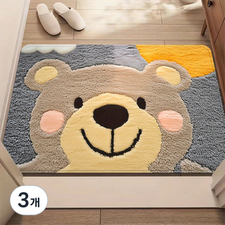 락톡마켓 크리스마스 애니멀 5종 발매트 빨아쓰는 욕실 미끄럼방지 욕실매트, 3개, 스마일곰