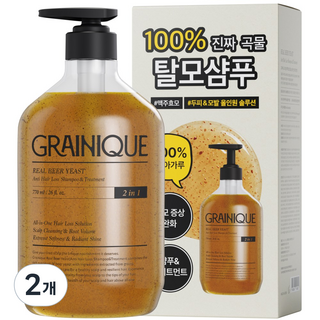 그레이니크 리얼 맥주효모 탈모 샴푸 앤 트리트먼트, 2개, 770ml