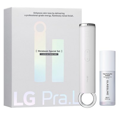LG프라엘 멜라빔 토닝 미백 케어 LED 뷰티 디바이스 + 나이아신아마이드 트리플 토닝샷 앰플 30ml 세트, 1세트