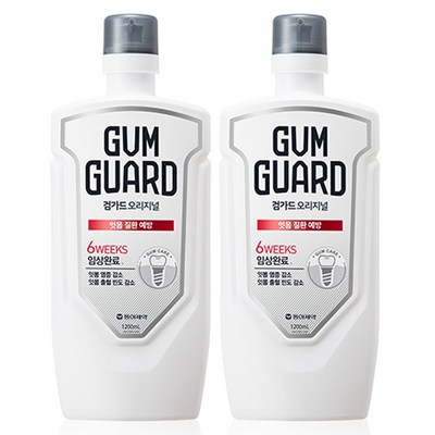 검가드 오리지널 잇몸 질환 예방 구강청결제, 1.2L, 2개