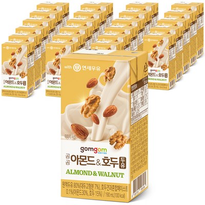 gomgom 곰곰 아몬드와 호두 두유, 190ml, 24개