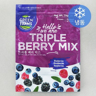 Greenfarms 트리플 베리 믹스 (냉동), 1개, 1kg