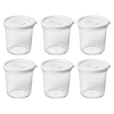 글라스락 렌지쿡 큰용량 햇밥용기 원형 690ml, 코코넛 밀크, 6개