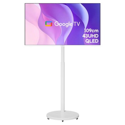 와이드뷰 4K UHD QLED 스마트 TV + 와이드무빙뷰 삼탠바이미 V3 세트, 109cm, QWGE43UT1(TV), EKWBYME78W(스탠드), 이동형 스탠드, 고객직접설치