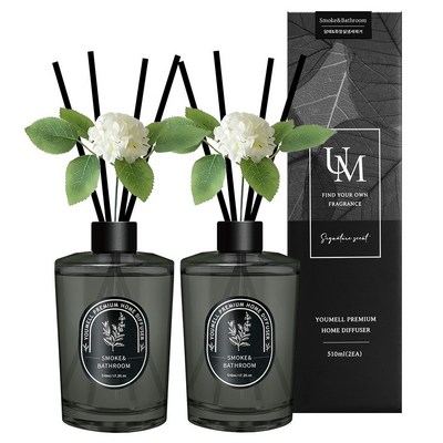 유멜 프리미엄 실내용 디퓨저, 담배화장실냄새제거, 510ml, 2개