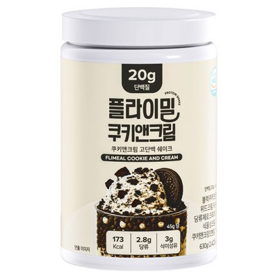 플라이밀 쿠키앤크림 고단백 단백질 쉐이크, 630g, 1개