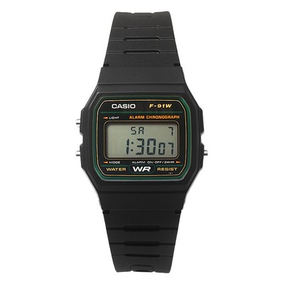 카시오 군인 학생 스포츠 디지털시계 F-91W-3