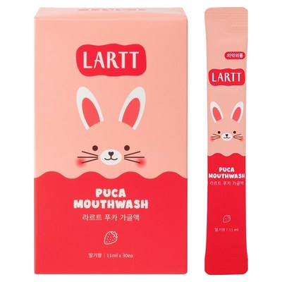 라르트 충치예방 푸카 어린이가글 일회용 스틱 딸기향 30p, 1개, 330ml