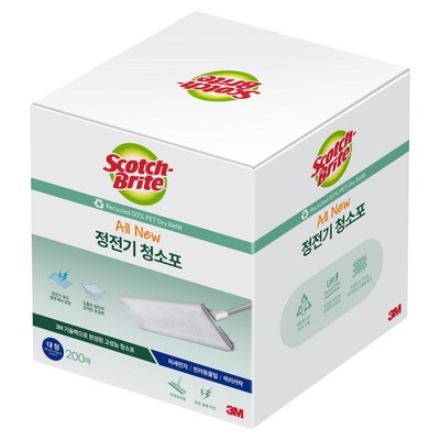 스카치브라이트 올인원 정전기 청소포 200매, 1개
