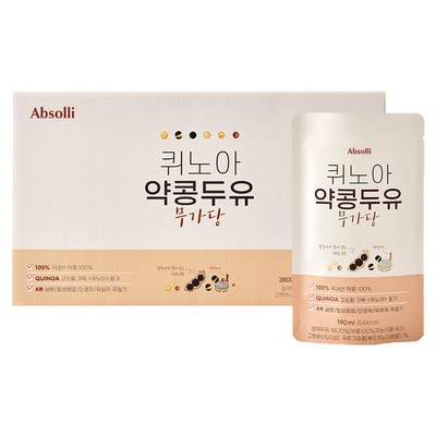 앱솔리 퀴노아 약콩두유 무가당, 20개, 190ml