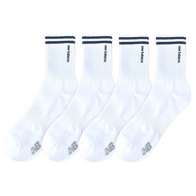 뉴발란스 남성용 캐주얼 자수 로고 중목 양말 4켤레