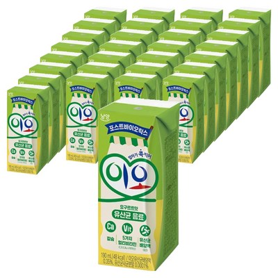 남양유업 남양이오 유산균 음료, 190ml, 48개