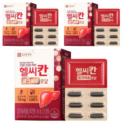 종근당건강 헬씨칸 로얄 밀크시슬, 30정, 3개
