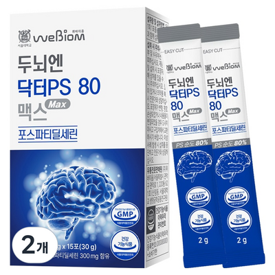 서울대위바이옴 두뇌엔 닥터PS 80 맥스 포스파티딜세린 15p, 30g, 2개