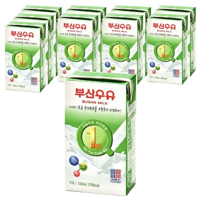 부산우유 멸균 흰우유, 1L, 10개