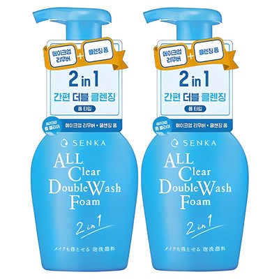 센카 올 클리어 더블 워시 폼 클렌저, 150ml, 2개