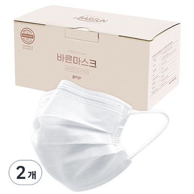 고르고 바른 마스크 성인용 대형, 50매입, 2개, 화이트