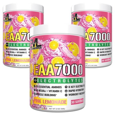 EVLUTIONNUTRITION EAA7000 + 전해질 핑크 레모네이드, 3개, 369g