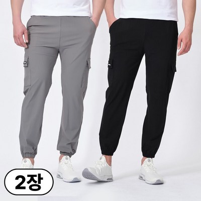 필드웍스 1+1 남성 여름용 아이스 카고 조거팬츠 쿨 스판 냉감바지