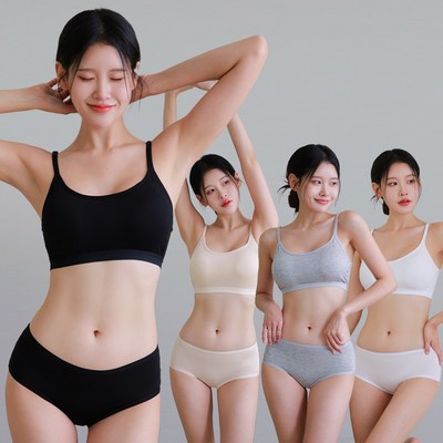 디디오 8종 노와이어 브라팬티세트 데일리 고정패드 베이직 4컬러