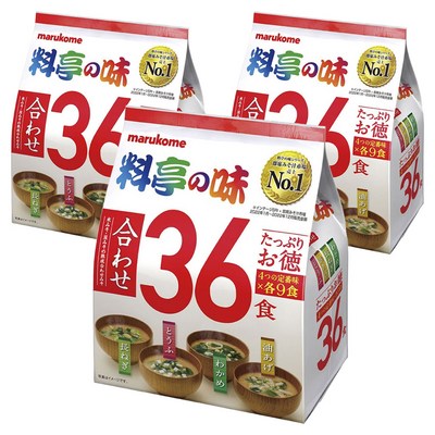 마루코메 요리정의 맛 모듬 파 + 두부 + 미역 + 유부 36개입, 3개, 600g