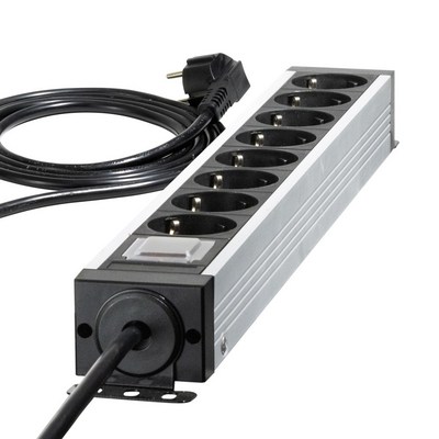 파워존 고용량 알루미늄 멀티탭 4000W 과부하차단 8구, [통합스위치 - 8구] 메탈실버 x 5M, 1개