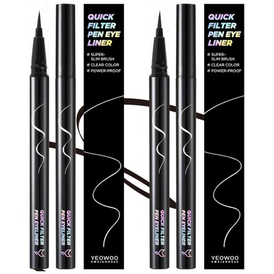 여우화장대 워터프루프 퀵필터 펜 아이라이너 0.5g, 블랙프레소, 2개
