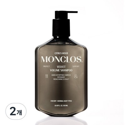몽클로스 벨벳 볼륨 샴푸 머스크 베르가못, 2개, 500ml