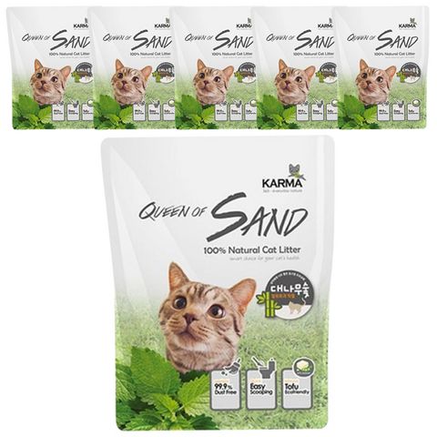 카르마 퀸오브샌드 두부 고양이 모래, 3kg, 6개, 대나무숯