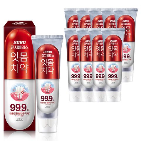 2080 진지발리스 오리지날 치약 150g, 10개