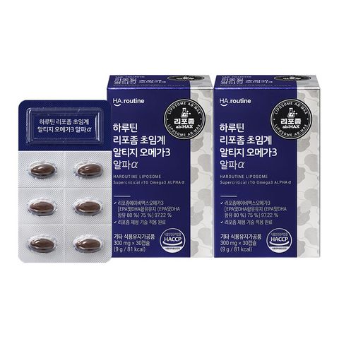 하루틴 리포좀 초임계 알티지 오메가3 알파 9g 30정, 3개
