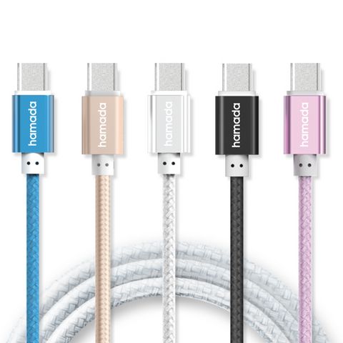 hamada 메탈 스마트 고속 충전 케이블 USB C타입 5p, 1.5m, 혼합 색상, 1세트