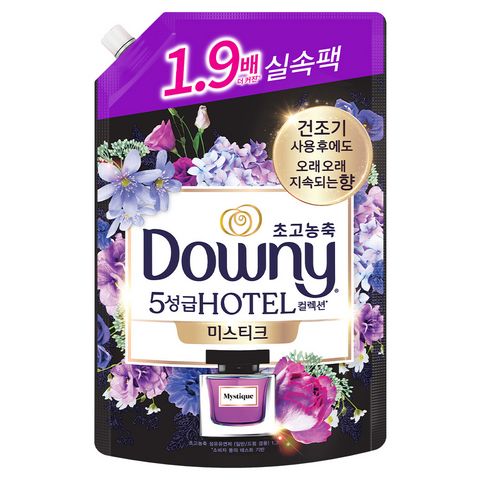 다우니 초고농축 호텔 컬렉션 섬유유연제 미스티크 리필, 1.35L, 3개