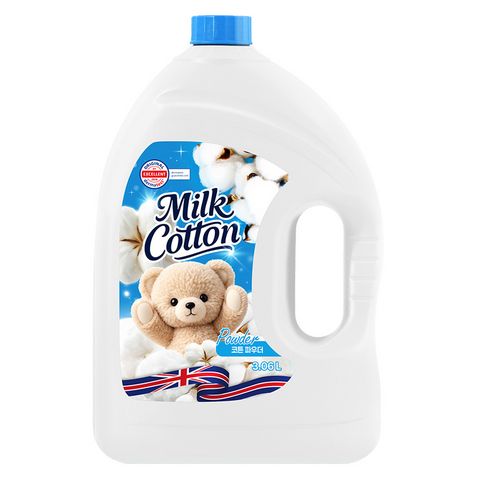 MiLKCotton 섬유유연제 파우더 코튼 파우더향 본품 3.06L, 3개