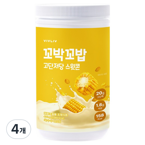 꼬박꼬밥 고단저당 단백질 쉐이크 스윗콘 대용량 400g, 1개