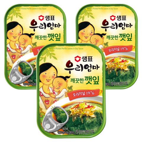 샘표 우리엄마 깻잎 깨끗한맛, 70g, 16개