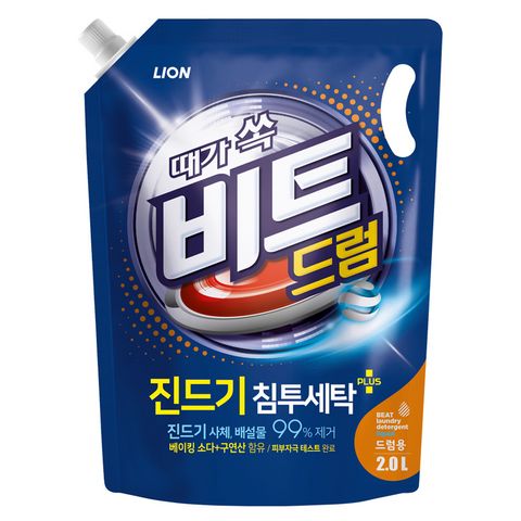 비트 때가쏙 진드기 드럼용 액상세제 리필, 2L, 1개입, 4개
