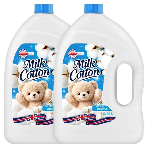 MiLKCotton 섬유유연제 파우더 코튼 파우더향 본품 3.06L, 3개