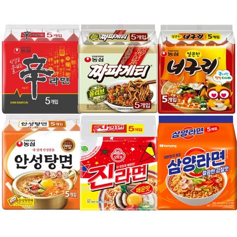 봉지라면 혼합 30 (신라면5+짜파게티5+안성탕면5+삼양라면5+너구리5+진라면매운맛5)