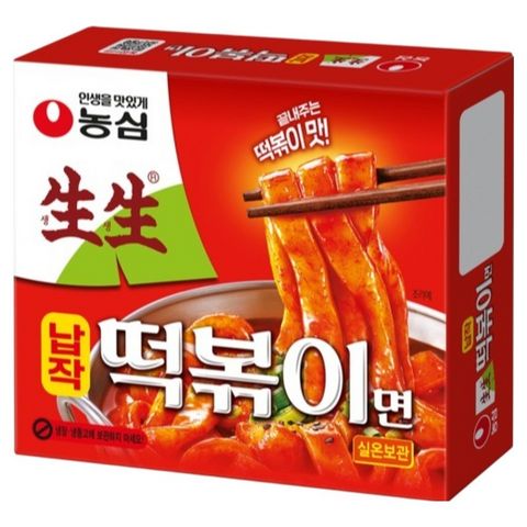 농심 생생 납작 떡볶이면, 258g, 4개
