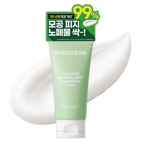 2+1 출시하자마자 1위 퓨어그램 모공이별 딥클렌징폼 제주 그린티 저자극 폼클렌징 120ml, 3개, 120ml