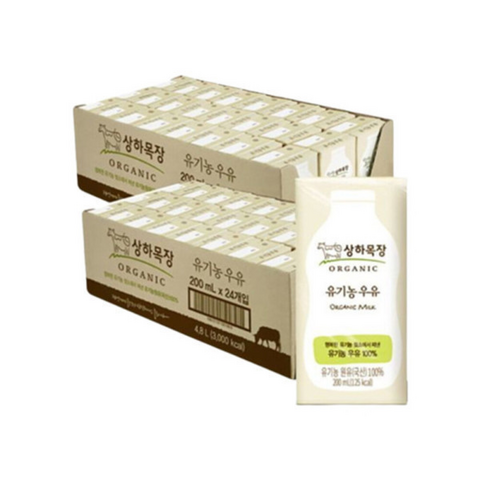 상하목장 유기농 우유, 200ml, 24개