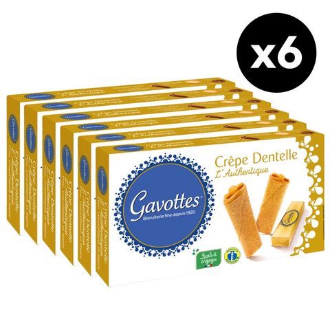 가보뜨 Gavottes 프랑스 크레페 덴텔 오리지날 로탄티크 [원산지:프랑스], 125g, 6개