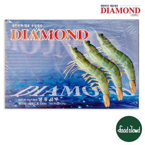 다이아몬드 에콰도르 냉동 흰다리 새우 2kg 40/50 (80~100마리), 1팩