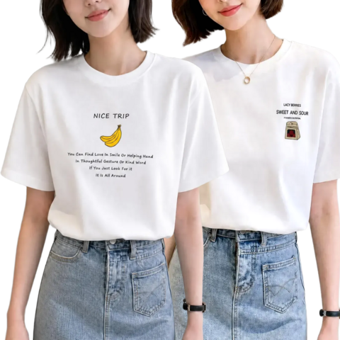 코코유니 여성반팔티 라운드 흰색 면티 여름 반팔티 2세트