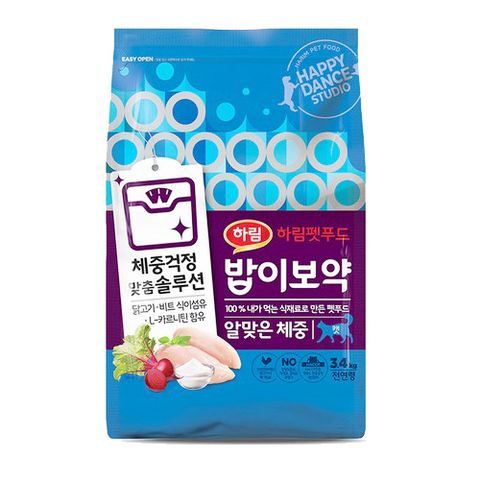 하림펫푸드밥이보약 고양이 기능성 사료, 다이어트(체중유지), 3.4kg, 1개